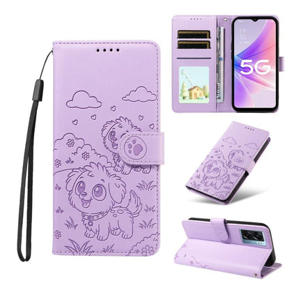 Embossed Heart Dog RFID Blocking Wallet Leather Phone Case, For OPPO Reno12 Pro 5G Global, For OPPO Reno12 Global, For OPPO Reno11 F / F25 Pro, For OPPO Reno11 5G Global, For OPPO Reno11 Pro Global, For OPPO A38 4G Global / A18 4G, For OPPO A58 4G     ...