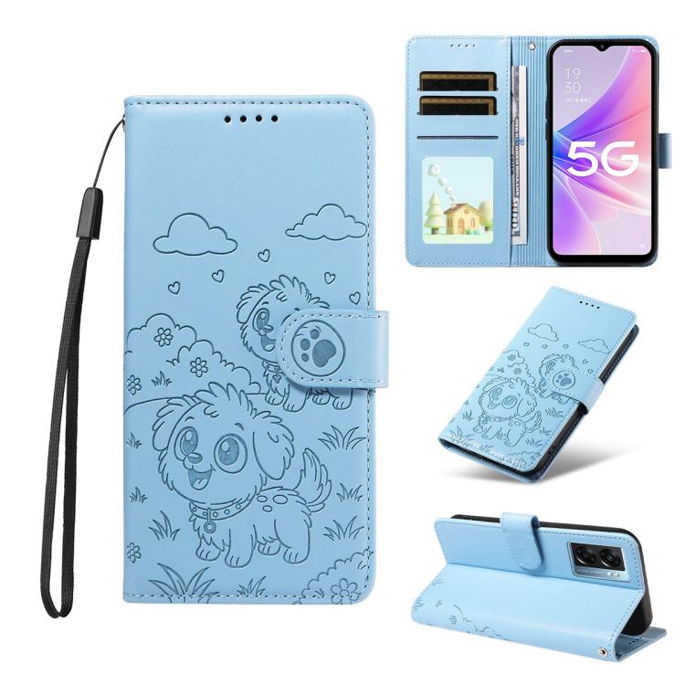 Embossed Heart Dog RFID Blocking Wallet Leather Phone Case, For OPPO Reno12 Pro 5G Global, For OPPO Reno12 Global, For OPPO Reno11 F / F25 Pro, For OPPO Reno11 5G Global, For OPPO Reno11 Pro Global, For OPPO A38 4G Global / A18 4G, For OPPO A58 4G     ...