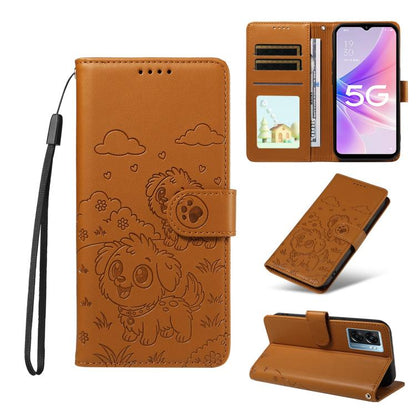 Embossed Heart Dog RFID Blocking Wallet Leather Phone Case, For OPPO Reno12 Pro 5G Global, For OPPO Reno12 Global, For OPPO Reno11 F / F25 Pro, For OPPO Reno11 5G Global, For OPPO Reno11 Pro Global, For OPPO A38 4G Global / A18 4G, For OPPO A58 4G     ...