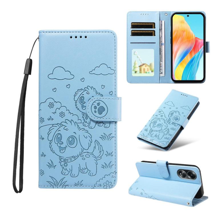 Embossed Heart Dog RFID Blocking Wallet Leather Phone Case, For OPPO Reno12 Pro 5G Global, For OPPO Reno12 Global, For OPPO Reno11 F / F25 Pro, For OPPO Reno11 5G Global, For OPPO Reno11 Pro Global, For OPPO A38 4G Global / A18 4G, For OPPO A58 4G     ...