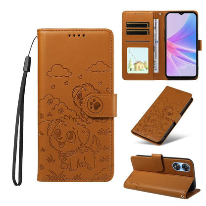 Embossed Heart Dog RFID Blocking Wallet Leather Phone Case, For OPPO Reno12 Pro 5G Global, For OPPO Reno12 Global, For OPPO Reno11 F / F25 Pro, For OPPO Reno11 5G Global, For OPPO Reno11 Pro Global, For OPPO A38 4G Global / A18 4G, For OPPO A58 4G     ...