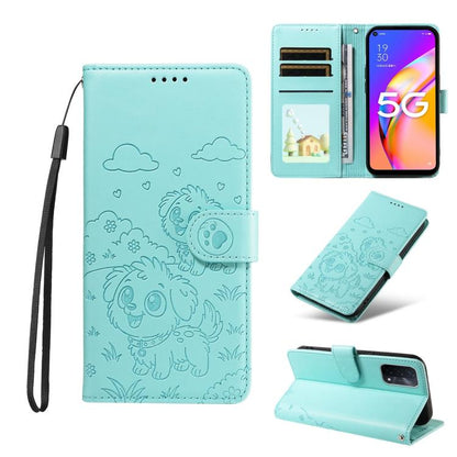 Embossed Heart Dog RFID Blocking Wallet Leather Phone Case, For OPPO Reno12 Pro 5G Global, For OPPO Reno12 Global, For OPPO Reno11 F / F25 Pro, For OPPO Reno11 5G Global, For OPPO Reno11 Pro Global, For OPPO A38 4G Global / A18 4G, For OPPO A58 4G     ...