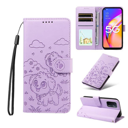 Embossed Heart Dog RFID Blocking Wallet Leather Phone Case, For OPPO Reno12 Pro 5G Global, For OPPO Reno12 Global, For OPPO Reno11 F / F25 Pro, For OPPO Reno11 5G Global, For OPPO Reno11 Pro Global, For OPPO A38 4G Global / A18 4G, For OPPO A58 4G     ...