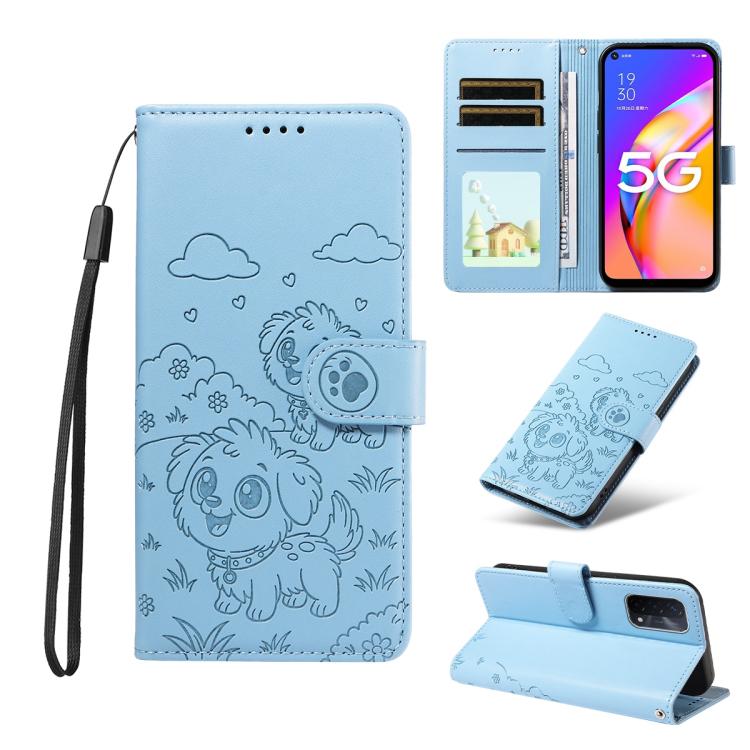 Embossed Heart Dog RFID Blocking Wallet Leather Phone Case, For OPPO Reno12 Pro 5G Global, For OPPO Reno12 Global, For OPPO Reno11 F / F25 Pro, For OPPO Reno11 5G Global, For OPPO Reno11 Pro Global, For OPPO A38 4G Global / A18 4G, For OPPO A58 4G     ...