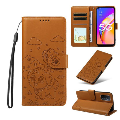 Embossed Heart Dog RFID Blocking Wallet Leather Phone Case, For OPPO Reno12 Pro 5G Global, For OPPO Reno12 Global, For OPPO Reno11 F / F25 Pro, For OPPO Reno11 5G Global, For OPPO Reno11 Pro Global, For OPPO A38 4G Global / A18 4G, For OPPO A58 4G     ...