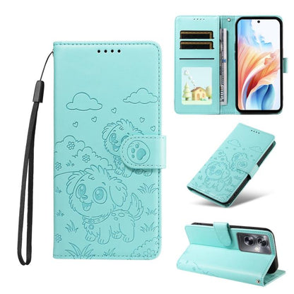 Embossed Heart Dog RFID Blocking Wallet Leather Phone Case, For OPPO A7 Pro Max 5G, For OPPO F33 Pro 5G Global, For OPPO Reno15 F Global, For OPPO Reno15 Global /15C, For OPPO A6 Pro 5G / A6X 5G Global, For OPPO Find X9, For OPPO A6 Pro 4G / 5G Global ...