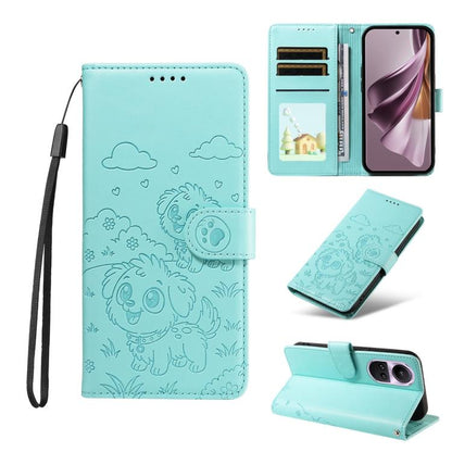 Embossed Heart Dog RFID Blocking Wallet Leather Phone Case, For OPPO Reno12 Pro 5G Global, For OPPO Reno12 Global, For OPPO Reno11 F / F25 Pro, For OPPO Reno11 5G Global, For OPPO Reno11 Pro Global, For OPPO A38 4G Global / A18 4G, For OPPO A58 4G     ...