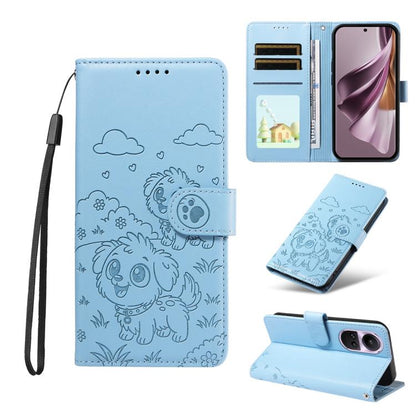 Embossed Heart Dog RFID Blocking Wallet Leather Phone Case, For OPPO Reno12 Pro 5G Global, For OPPO Reno12 Global, For OPPO Reno11 F / F25 Pro, For OPPO Reno11 5G Global, For OPPO Reno11 Pro Global, For OPPO A38 4G Global / A18 4G, For OPPO A58 4G     ...