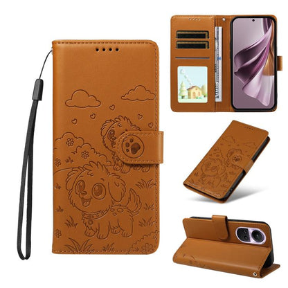 Embossed Heart Dog RFID Blocking Wallet Leather Phone Case, For OPPO Reno12 Pro 5G Global, For OPPO Reno12 Global, For OPPO Reno11 F / F25 Pro, For OPPO Reno11 5G Global, For OPPO Reno11 Pro Global, For OPPO A38 4G Global / A18 4G, For OPPO A58 4G     ...