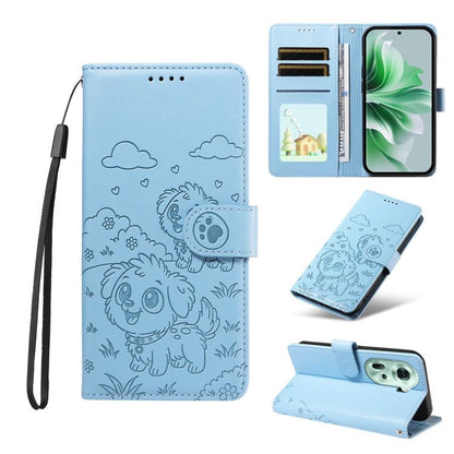 Embossed Heart Dog RFID Blocking Wallet Leather Phone Case, For OPPO Reno12 Pro 5G Global, For OPPO Reno12 Global, For OPPO Reno11 F / F25 Pro, For OPPO Reno11 5G Global, For OPPO Reno11 Pro Global, For OPPO A38 4G Global / A18 4G, For OPPO A58 4G     ...