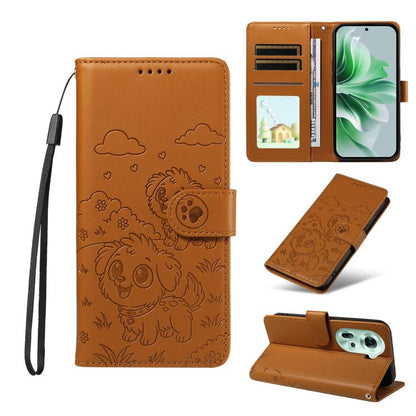 Embossed Heart Dog RFID Blocking Wallet Leather Phone Case, For OPPO Reno12 Pro 5G Global, For OPPO Reno12 Global, For OPPO Reno11 F / F25 Pro, For OPPO Reno11 5G Global, For OPPO Reno11 Pro Global, For OPPO A38 4G Global / A18 4G, For OPPO A58 4G     ...