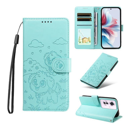Embossed Heart Dog RFID Blocking Wallet Leather Phone Case, For OPPO Reno12 Pro 5G Global, For OPPO Reno12 Global, For OPPO Reno11 F / F25 Pro, For OPPO Reno11 5G Global, For OPPO Reno11 Pro Global, For OPPO A38 4G Global / A18 4G, For OPPO A58 4G     ...