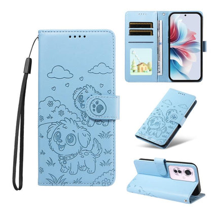 Embossed Heart Dog RFID Blocking Wallet Leather Phone Case, For OPPO Reno12 Pro 5G Global, For OPPO Reno12 Global, For OPPO Reno11 F / F25 Pro, For OPPO Reno11 5G Global, For OPPO Reno11 Pro Global, For OPPO A38 4G Global / A18 4G, For OPPO A58 4G     ...