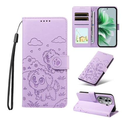 Embossed Heart Dog RFID Blocking Wallet Leather Phone Case, For OPPO Reno12 Pro 5G Global, For OPPO Reno12 Global, For OPPO Reno11 F / F25 Pro, For OPPO Reno11 5G Global, For OPPO Reno11 Pro Global, For OPPO A38 4G Global / A18 4G, For OPPO A58 4G     ...