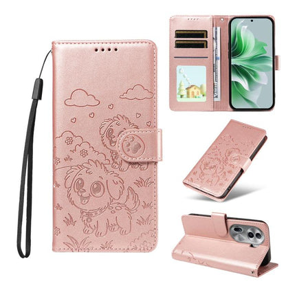 Embossed Heart Dog RFID Blocking Wallet Leather Phone Case, For OPPO Reno12 Pro 5G Global, For OPPO Reno12 Global, For OPPO Reno11 F / F25 Pro, For OPPO Reno11 5G Global, For OPPO Reno11 Pro Global, For OPPO A38 4G Global / A18 4G, For OPPO A58 4G     ...