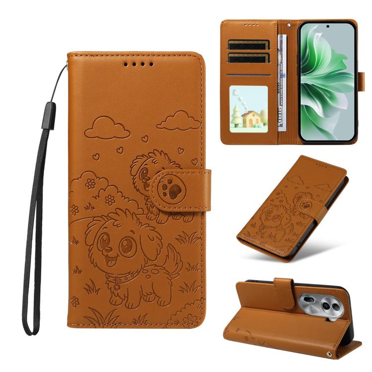 Embossed Heart Dog RFID Blocking Wallet Leather Phone Case, For OPPO Reno12 Pro 5G Global, For OPPO Reno12 Global, For OPPO Reno11 F / F25 Pro, For OPPO Reno11 5G Global, For OPPO Reno11 Pro Global, For OPPO A38 4G Global / A18 4G, For OPPO A58 4G     ...