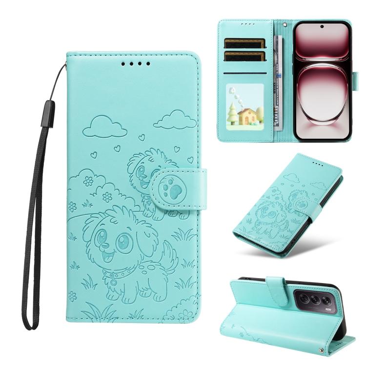 Embossed Heart Dog RFID Blocking Wallet Leather Phone Case, For OPPO Reno12 Pro 5G Global, For OPPO Reno12 Global, For OPPO Reno11 F / F25 Pro, For OPPO Reno11 5G Global, For OPPO Reno11 Pro Global, For OPPO A38 4G Global / A18 4G, For OPPO A58 4G     ...