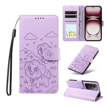 Embossed Heart Dog RFID Blocking Wallet Leather Phone Case, For OPPO Reno12 Pro 5G Global, For OPPO Reno12 Global, For OPPO Reno11 F / F25 Pro, For OPPO Reno11 5G Global, For OPPO Reno11 Pro Global, For OPPO A38 4G Global / A18 4G, For OPPO A58 4G     ...