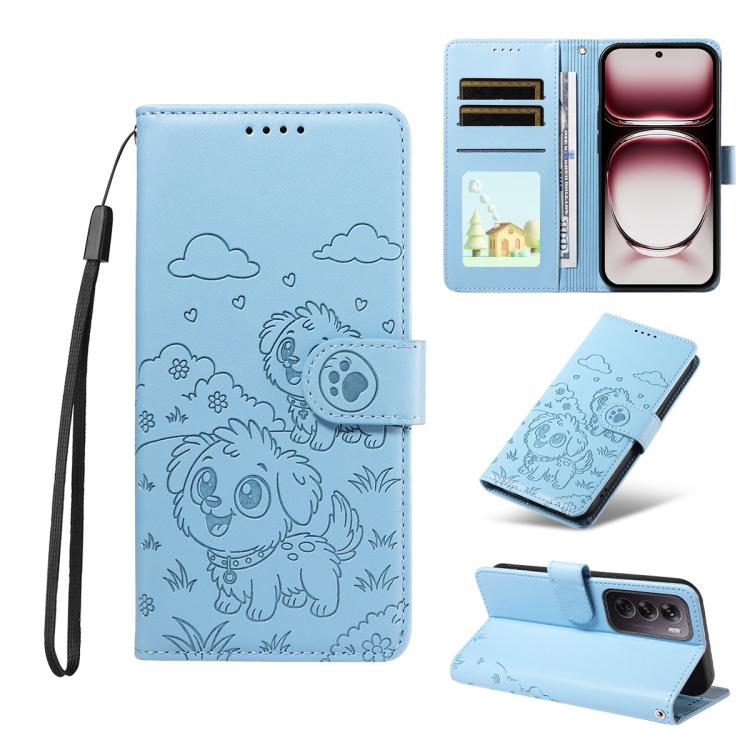 Embossed Heart Dog RFID Blocking Wallet Leather Phone Case, For OPPO Reno12 Pro 5G Global, For OPPO Reno12 Global, For OPPO Reno11 F / F25 Pro, For OPPO Reno11 5G Global, For OPPO Reno11 Pro Global, For OPPO A38 4G Global / A18 4G, For OPPO A58 4G     ...
