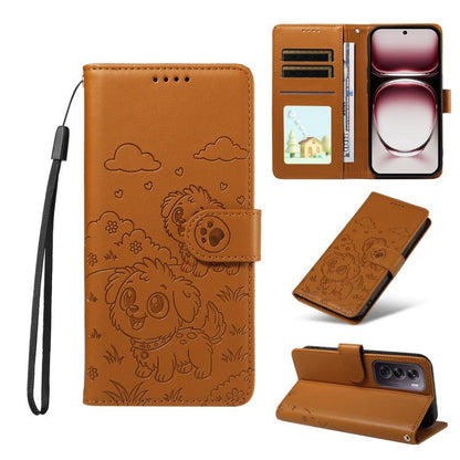 Embossed Heart Dog RFID Blocking Wallet Leather Phone Case, For OPPO Reno12 Pro 5G Global, For OPPO Reno12 Global, For OPPO Reno11 F / F25 Pro, For OPPO Reno11 5G Global, For OPPO Reno11 Pro Global, For OPPO A38 4G Global / A18 4G, For OPPO A58 4G     ...