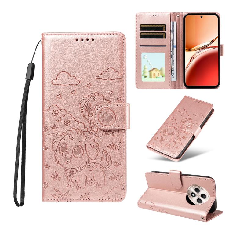 Embossed Heart Dog RFID Blocking Wallet Leather Phone Case, For OPPO A7 Pro Max 5G, For OPPO F33 Pro 5G Global, For OPPO Reno15 F Global, For OPPO Reno15 Global /15C, For OPPO A6 Pro 5G / A6X 5G Global, For OPPO Find X9, For OPPO A6 Pro 4G / 5G Global ...