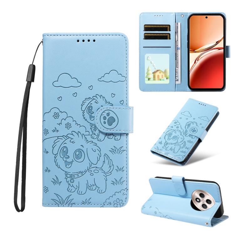 Embossed Heart Dog RFID Blocking Wallet Leather Phone Case, For OPPO A7 Pro Max 5G, For OPPO F33 Pro 5G Global, For OPPO Reno15 F Global, For OPPO Reno15 Global /15C, For OPPO A6 Pro 5G / A6X 5G Global, For OPPO Find X9, For OPPO A6 Pro 4G / 5G Global ...