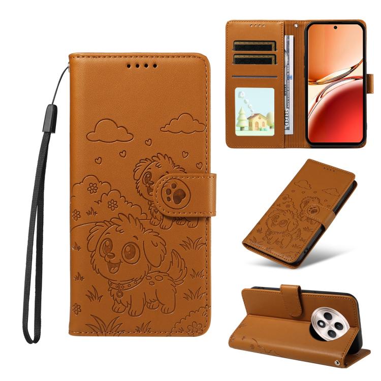 Embossed Heart Dog RFID Blocking Wallet Leather Phone Case, For OPPO A7 Pro Max 5G, For OPPO F33 Pro 5G Global, For OPPO Reno15 F Global, For OPPO Reno15 Global /15C, For OPPO A6 Pro 5G / A6X 5G Global, For OPPO Find X9, For OPPO A6 Pro 4G / 5G Global ...
