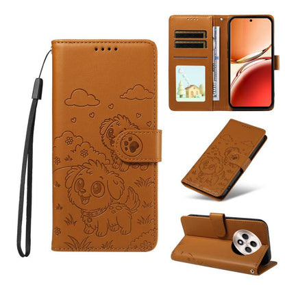 Embossed Heart Dog RFID Blocking Wallet Leather Phone Case, For OPPO A7 Pro Max 5G, For OPPO F33 Pro 5G Global, For OPPO Reno15 F Global, For OPPO Reno15 Global /15C, For OPPO A6 Pro 5G / A6X 5G Global, For OPPO Find X9, For OPPO A6 Pro 4G / 5G Global ...