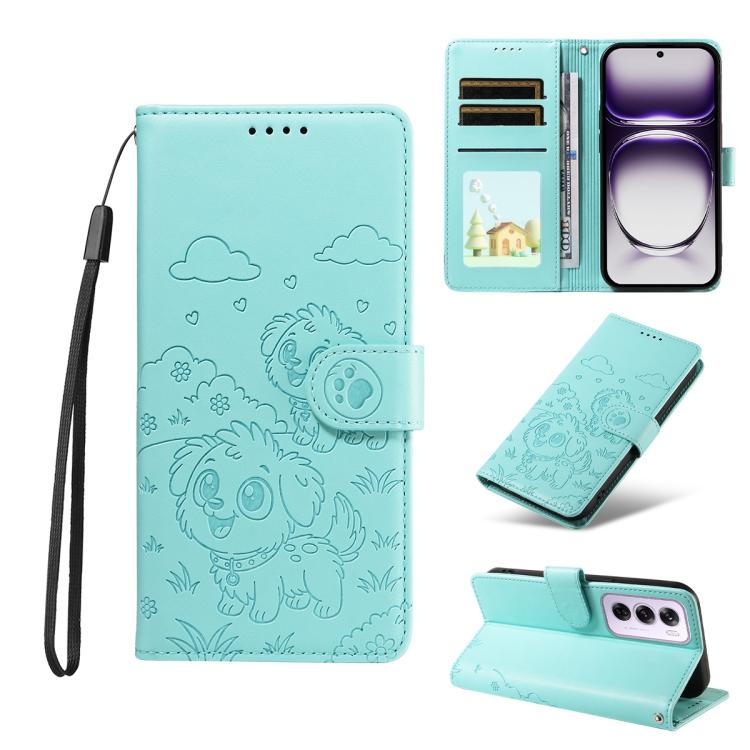 Embossed Heart Dog RFID Blocking Wallet Leather Phone Case, For OPPO Reno12 Pro 5G Global, For OPPO Reno12 Global, For OPPO Reno11 F / F25 Pro, For OPPO Reno11 5G Global, For OPPO Reno11 Pro Global, For OPPO A38 4G Global / A18 4G, For OPPO A58 4G     ...