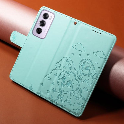 Embossed Heart Dog RFID Blocking Wallet Leather Phone Case, For OPPO Reno12 Pro 5G Global, For OPPO Reno12 Global, For OPPO Reno11 F / F25 Pro, For OPPO Reno11 5G Global, For OPPO Reno11 Pro Global, For OPPO A38 4G Global / A18 4G, For OPPO A58 4G     ...