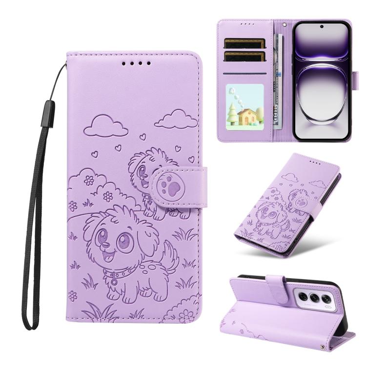 Embossed Heart Dog RFID Blocking Wallet Leather Phone Case, For OPPO Reno12 Pro 5G Global, For OPPO Reno12 Global, For OPPO Reno11 F / F25 Pro, For OPPO Reno11 5G Global, For OPPO Reno11 Pro Global, For OPPO A38 4G Global / A18 4G, For OPPO A58 4G     ...