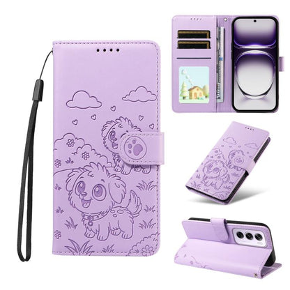 Embossed Heart Dog RFID Blocking Wallet Leather Phone Case, For OPPO Reno12 Pro 5G Global, For OPPO Reno12 Global, For OPPO Reno11 F / F25 Pro, For OPPO Reno11 5G Global, For OPPO Reno11 Pro Global, For OPPO A38 4G Global / A18 4G, For OPPO A58 4G     ...