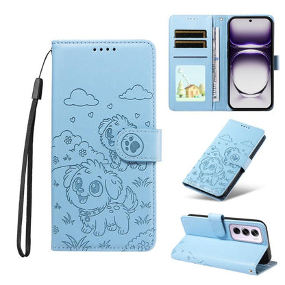 Embossed Heart Dog RFID Blocking Wallet Leather Phone Case, For OPPO Reno12 Pro 5G Global, For OPPO Reno12 Global, For OPPO Reno11 F / F25 Pro, For OPPO Reno11 5G Global, For OPPO Reno11 Pro Global, For OPPO A38 4G Global / A18 4G, For OPPO A58 4G     ...