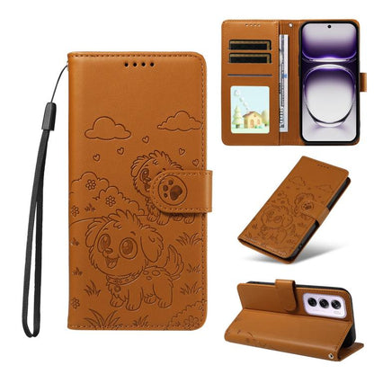 Embossed Heart Dog RFID Blocking Wallet Leather Phone Case, For OPPO Reno12 Pro 5G Global, For OPPO Reno12 Global, For OPPO Reno11 F / F25 Pro, For OPPO Reno11 5G Global, For OPPO Reno11 Pro Global, For OPPO A38 4G Global / A18 4G, For OPPO A58 4G     ...