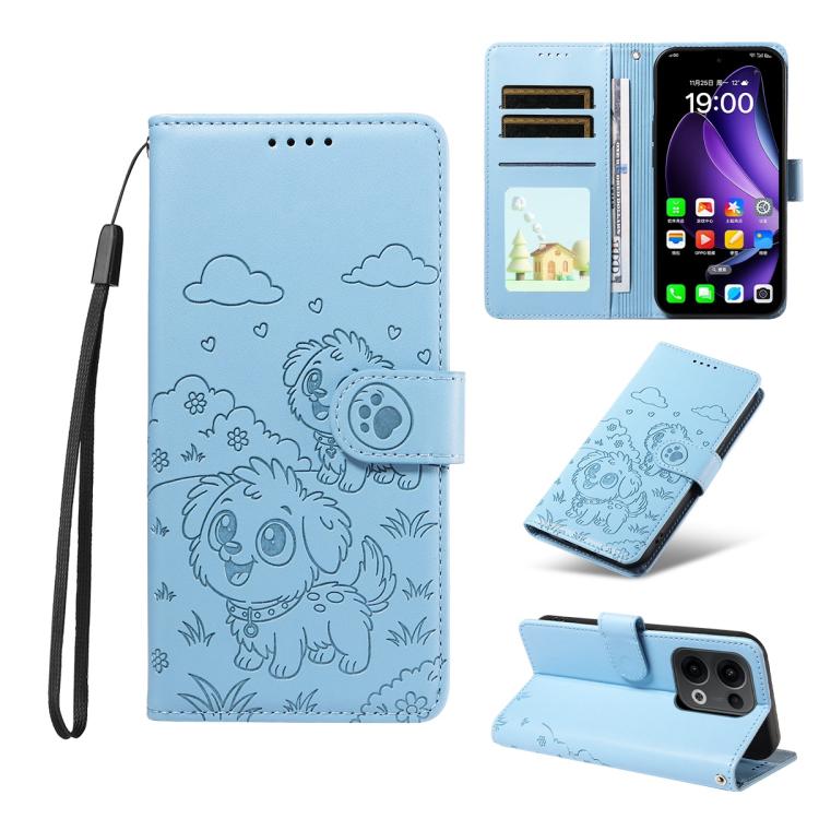 Embossed Heart Dog RFID Blocking Wallet Leather Phone Case, For OPPO A7 Pro Max 5G, For OPPO F33 Pro 5G Global, For OPPO Reno15 F Global, For OPPO Reno15 Global /15C, For OPPO A6 Pro 5G / A6X 5G Global, For OPPO Find X9, For OPPO A6 Pro 4G / 5G Global ...