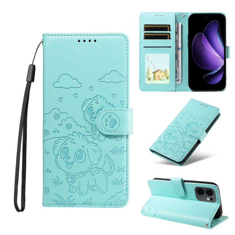 Embossed Heart Dog RFID Blocking Wallet Leather Phone Case, For OPPO A7 Pro Max 5G, For OPPO F33 Pro 5G Global, For OPPO Reno15 F Global, For OPPO Reno15 Global /15C, For OPPO A6 Pro 5G / A6X 5G Global, For OPPO Find X9, For OPPO A6 Pro 4G / 5G Global ...