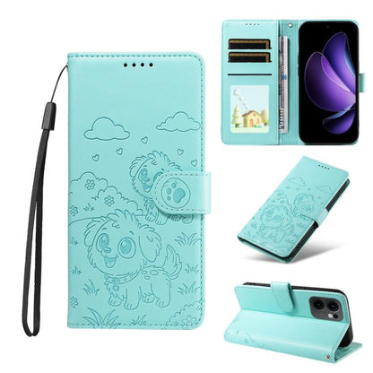 Embossed Heart Dog RFID Blocking Wallet Leather Phone Case, For OPPO A7 Pro Max 5G, For OPPO F33 Pro 5G Global, For OPPO Reno15 F Global, For OPPO Reno15 Global /15C, For OPPO A6 Pro 5G / A6X 5G Global, For OPPO Find X9, For OPPO A6 Pro 4G / 5G Global ...