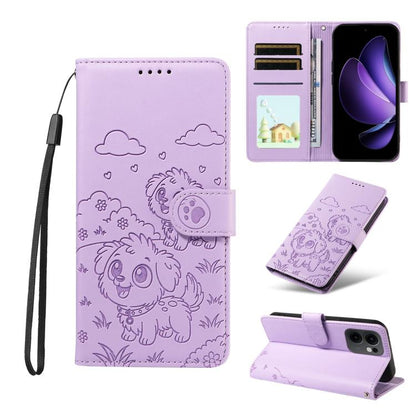 Embossed Heart Dog RFID Blocking Wallet Leather Phone Case, For OPPO A7 Pro Max 5G, For OPPO F33 Pro 5G Global, For OPPO Reno15 F Global, For OPPO Reno15 Global /15C, For OPPO A6 Pro 5G / A6X 5G Global, For OPPO Find X9, For OPPO A6 Pro 4G / 5G Global ...