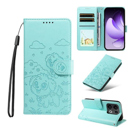Embossed Heart Dog RFID Blocking Wallet Leather Phone Case, For OPPO A7 Pro Max 5G, For OPPO F33 Pro 5G Global, For OPPO Reno15 F Global, For OPPO Reno15 Global /15C, For OPPO A6 Pro 5G / A6X 5G Global, For OPPO Find X9, For OPPO A6 Pro 4G / 5G Global ...