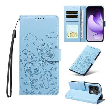 Embossed Heart Dog RFID Blocking Wallet Leather Phone Case, For OPPO A7 Pro Max 5G, For OPPO F33 Pro 5G Global, For OPPO Reno15 F Global, For OPPO Reno15 Global /15C, For OPPO A6 Pro 5G / A6X 5G Global, For OPPO Find X9, For OPPO A6 Pro 4G / 5G Global ...