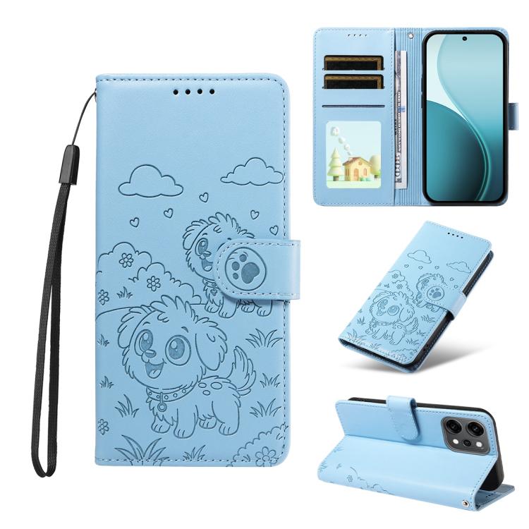 Embossed Heart Dog RFID Blocking Wallet Leather Phone Case, For OPPO A7 Pro Max 5G, For OPPO F33 Pro 5G Global, For OPPO Reno15 F Global, For OPPO Reno15 Global /15C, For OPPO A6 Pro 5G / A6X 5G Global, For OPPO Find X9, For OPPO A6 Pro 4G / 5G Global ...