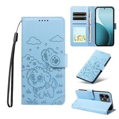 Embossed Heart Dog RFID Blocking Wallet Leather Phone Case, For OPPO A7 Pro Max 5G, For OPPO F33 Pro 5G Global, For OPPO Reno15 F Global, For OPPO Reno15 Global /15C, For OPPO A6 Pro 5G / A6X 5G Global, For OPPO Find X9, For OPPO A6 Pro 4G / 5G Global ...
