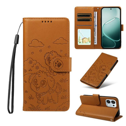 Embossed Heart Dog RFID Blocking Wallet Leather Phone Case, For OPPO A7 Pro Max 5G, For OPPO F33 Pro 5G Global, For OPPO Reno15 F Global, For OPPO Reno15 Global /15C, For OPPO A6 Pro 5G / A6X 5G Global, For OPPO Find X9, For OPPO A6 Pro 4G / 5G Global ...