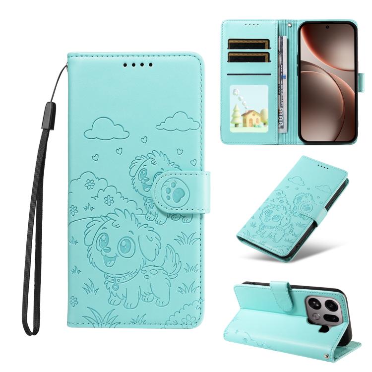 Embossed Heart Dog RFID Blocking Wallet Leather Phone Case, For OPPO A7 Pro Max 5G, For OPPO F33 Pro 5G Global, For OPPO Reno15 F Global, For OPPO Reno15 Global /15C, For OPPO A6 Pro 5G / A6X 5G Global, For OPPO Find X9, For OPPO A6 Pro 4G / 5G Global ...