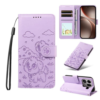 Embossed Heart Dog RFID Blocking Wallet Leather Phone Case, For OPPO A7 Pro Max 5G, For OPPO F33 Pro 5G Global, For OPPO Reno15 F Global, For OPPO Reno15 Global /15C, For OPPO A6 Pro 5G / A6X 5G Global, For OPPO Find X9, For OPPO A6 Pro 4G / 5G Global ...