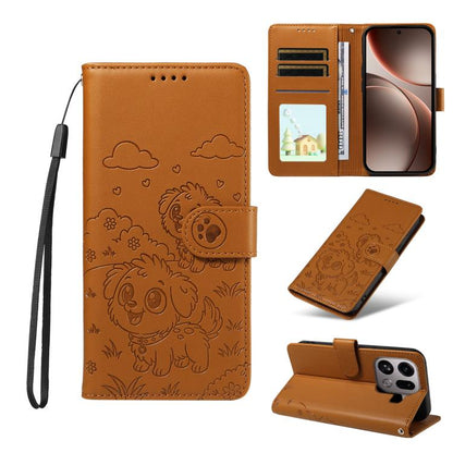 Embossed Heart Dog RFID Blocking Wallet Leather Phone Case, For OPPO A7 Pro Max 5G, For OPPO F33 Pro 5G Global, For OPPO Reno15 F Global, For OPPO Reno15 Global /15C, For OPPO A6 Pro 5G / A6X 5G Global, For OPPO Find X9, For OPPO A6 Pro 4G / 5G Global ...