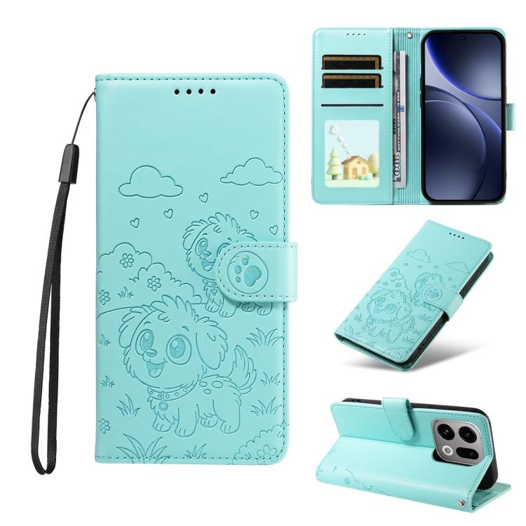 Embossed Heart Dog RFID Blocking Wallet Leather Phone Case, For OPPO A7 Pro Max 5G, For OPPO F33 Pro 5G Global, For OPPO Reno15 F Global, For OPPO Reno15 Global /15C, For OPPO A6 Pro 5G / A6X 5G Global, For OPPO Find X9, For OPPO A6 Pro 4G / 5G Global ...