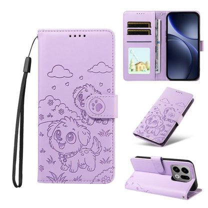 Embossed Heart Dog RFID Blocking Wallet Leather Phone Case, For OPPO A7 Pro Max 5G, For OPPO F33 Pro 5G Global, For OPPO Reno15 F Global, For OPPO Reno15 Global /15C, For OPPO A6 Pro 5G / A6X 5G Global, For OPPO Find X9, For OPPO A6 Pro 4G / 5G Global ...