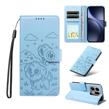 Embossed Heart Dog RFID Blocking Wallet Leather Phone Case, For OPPO A7 Pro Max 5G, For OPPO F33 Pro 5G Global, For OPPO Reno15 F Global, For OPPO Reno15 Global /15C, For OPPO A6 Pro 5G / A6X 5G Global, For OPPO Find X9, For OPPO A6 Pro 4G / 5G Global ...