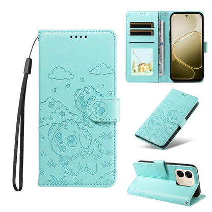 Embossed Heart Dog RFID Blocking Wallet Leather Phone Case, For OPPO A7 Pro Max 5G, For OPPO F33 Pro 5G Global, For OPPO Reno15 F Global, For OPPO Reno15 Global /15C, For OPPO A6 Pro 5G / A6X 5G Global, For OPPO Find X9, For OPPO A6 Pro 4G / 5G Global ...